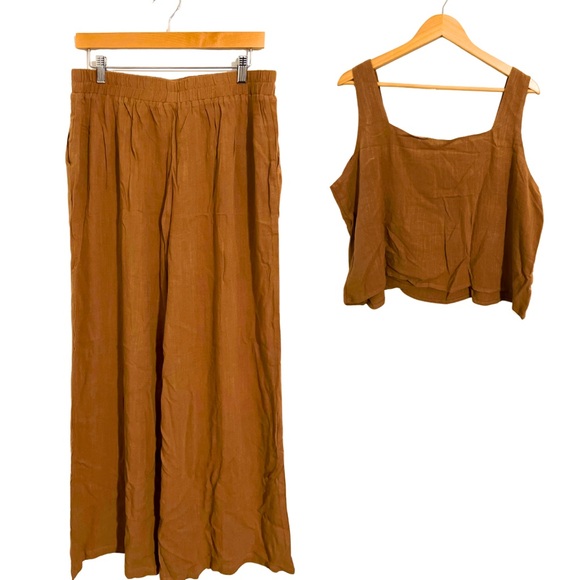 Brown Women's Top and Pants Set XL - Picture 2 of 3